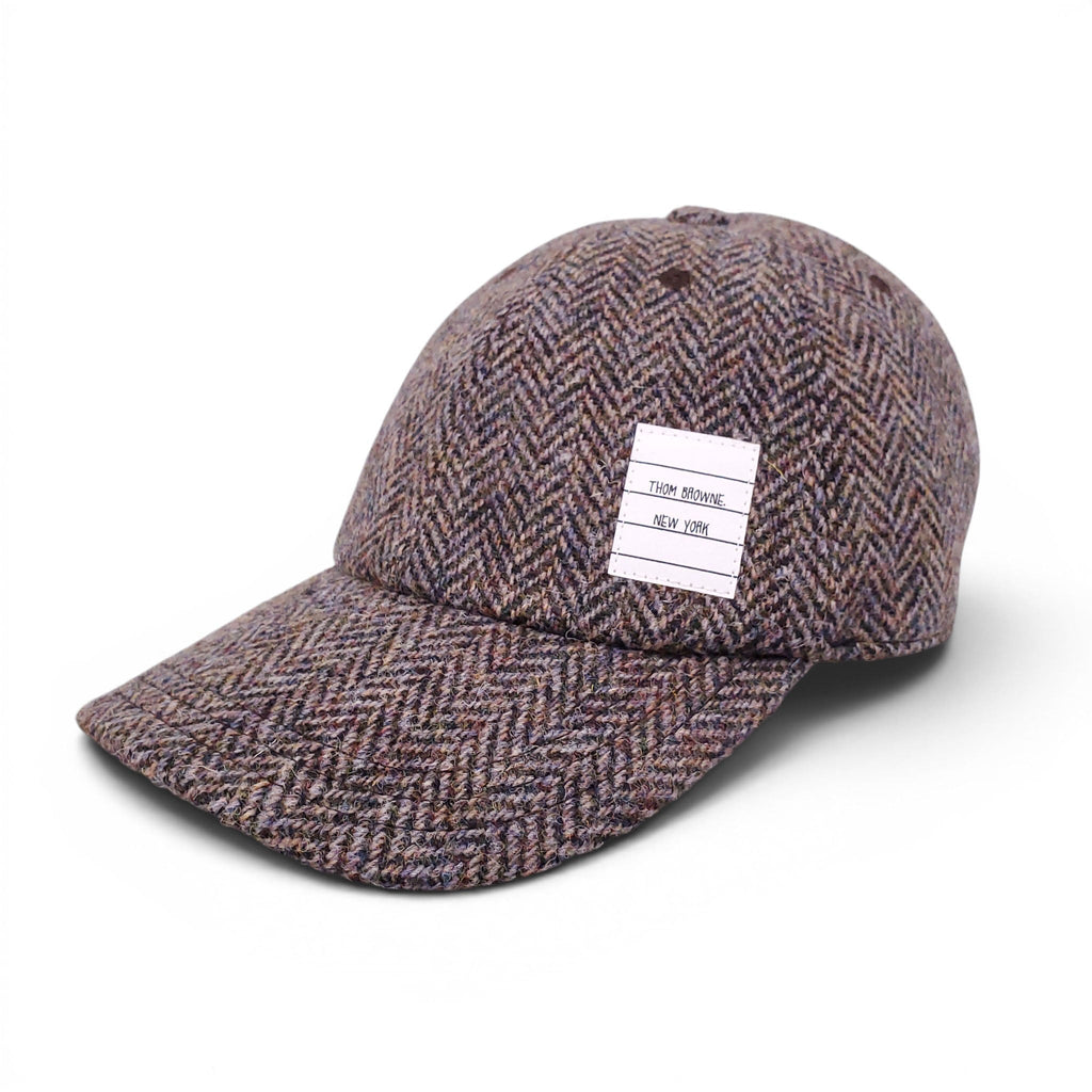 THOM BROWNE HERRINGBONE TWEED BASEBALL CAP - SIZE M