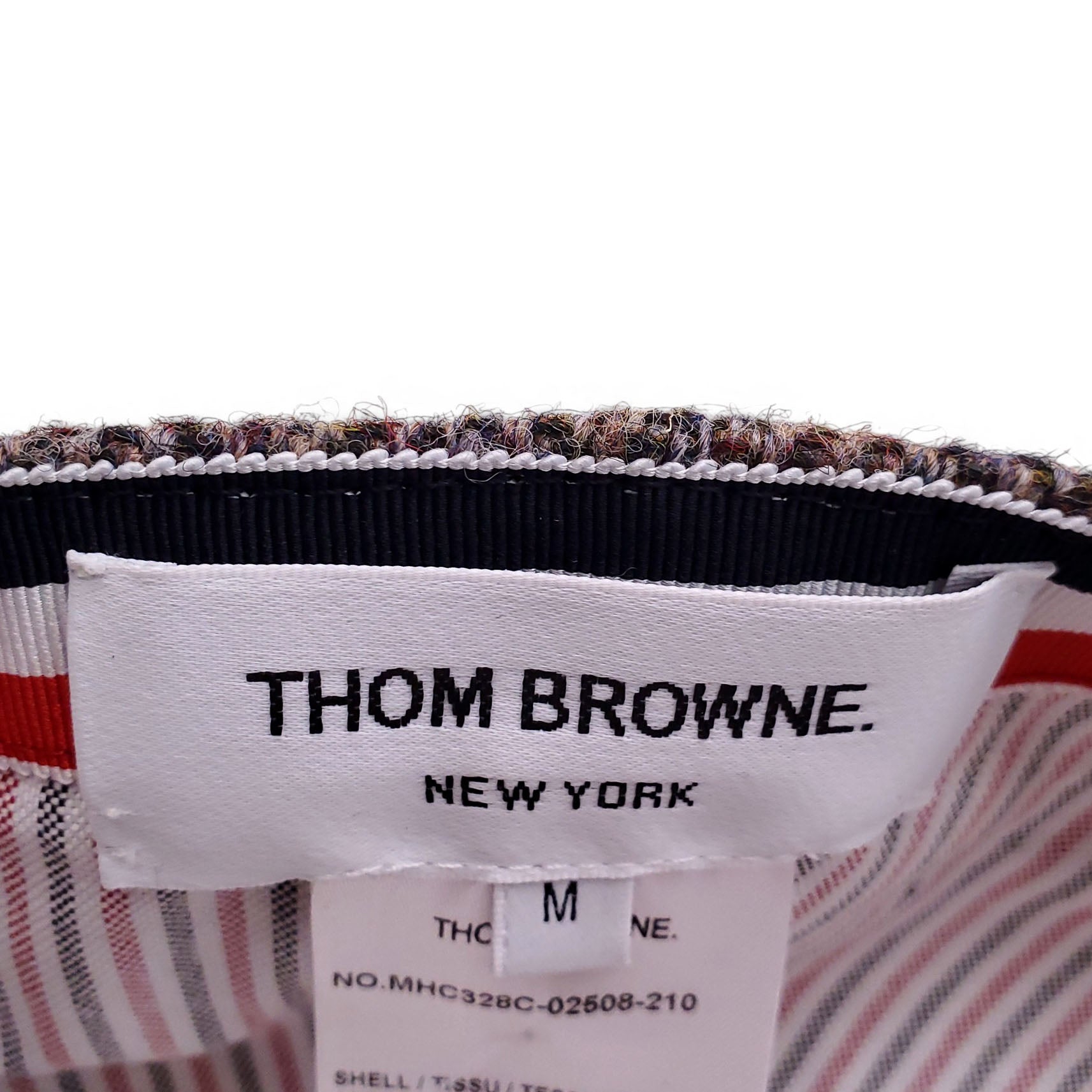 THOM BROWNE HERRINGBONE TWEED BASEBALL CAP - SIZE M