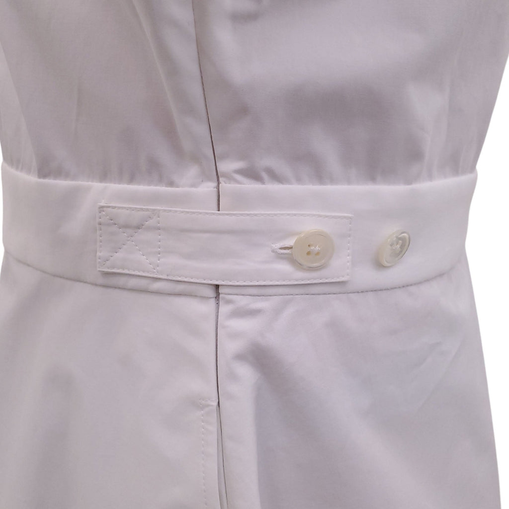 THOM BROWNE WHITE POPLIN A-LINE DRESS - SIZE 46