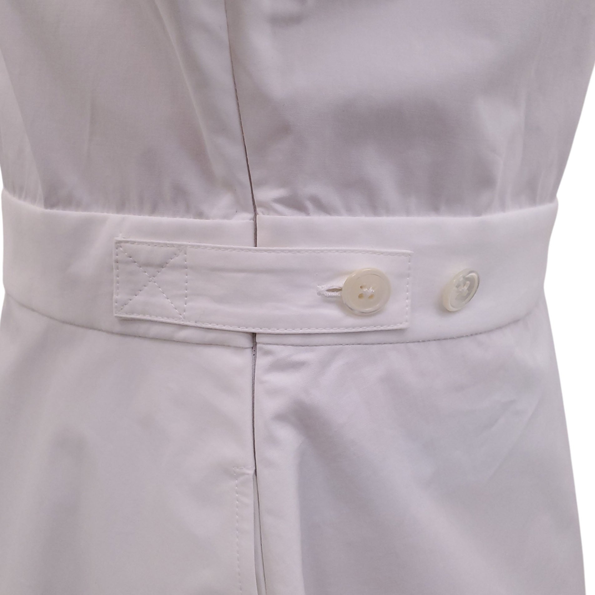 THOM BROWNE WHITE POPLIN A-LINE DRESS - SIZE 46