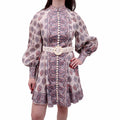 ZIMMERMANN IVORY PAISLEY 'VITALI' BUTTON-UP MINI DRESS - SIZE 1 (US 6)