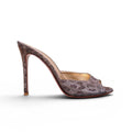 GIANVITO ROSSI LEOPARD METALLIC MULES - SIZE 38.5