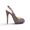 GIANVITO ROSSI LEOPARD METALLIC PLATFORM SLINGBACK PUMPS - SIZE 39