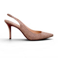 CHRISTIAN LOUBOUTIN NUDE SNAKESKIN SLINGBACK HEELS - SIZE 38.5