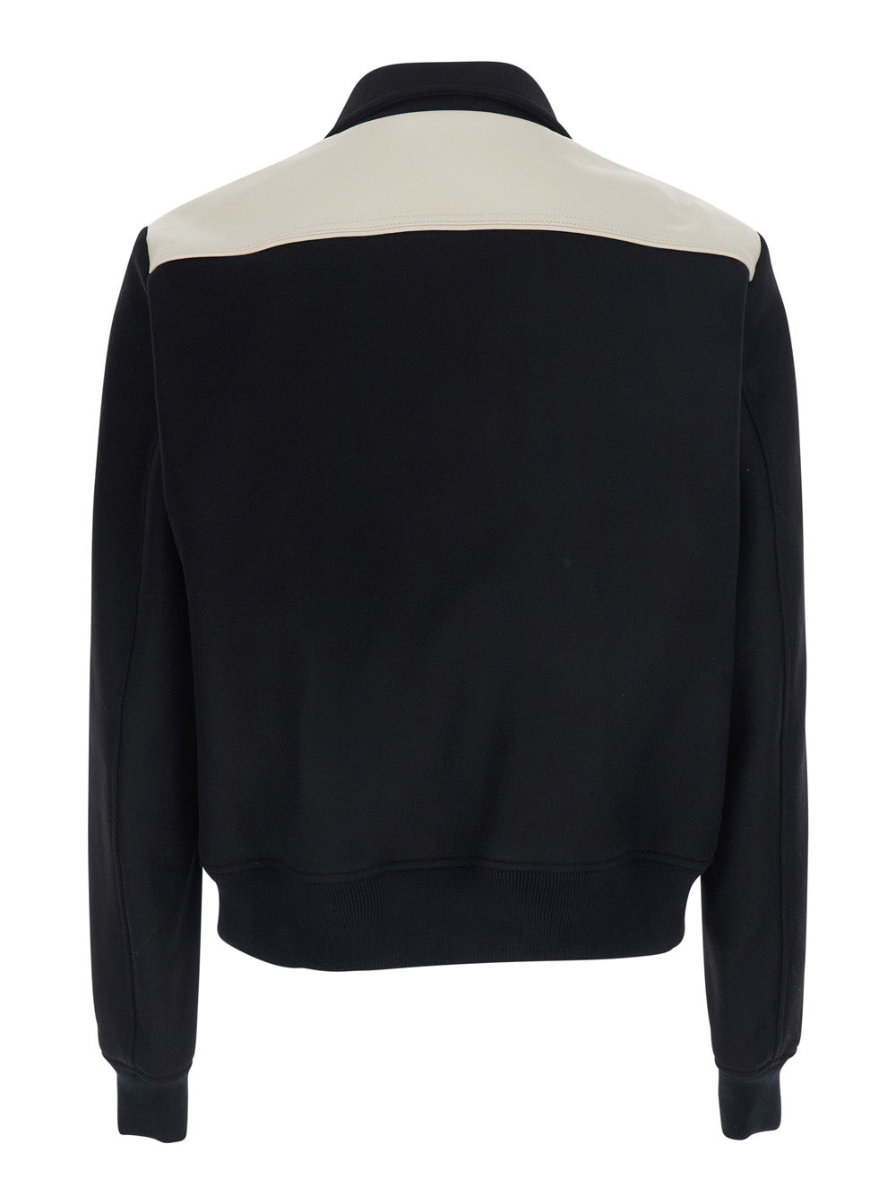 Amiri Men Black Jacket With Classic Collar And Logo Patch On The Front In Wool Blend For Men