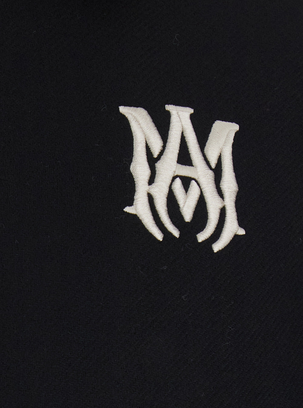 Amiri Men Black Jacket With Classic Collar And Logo Patch On The Front In Wool Blend For Men