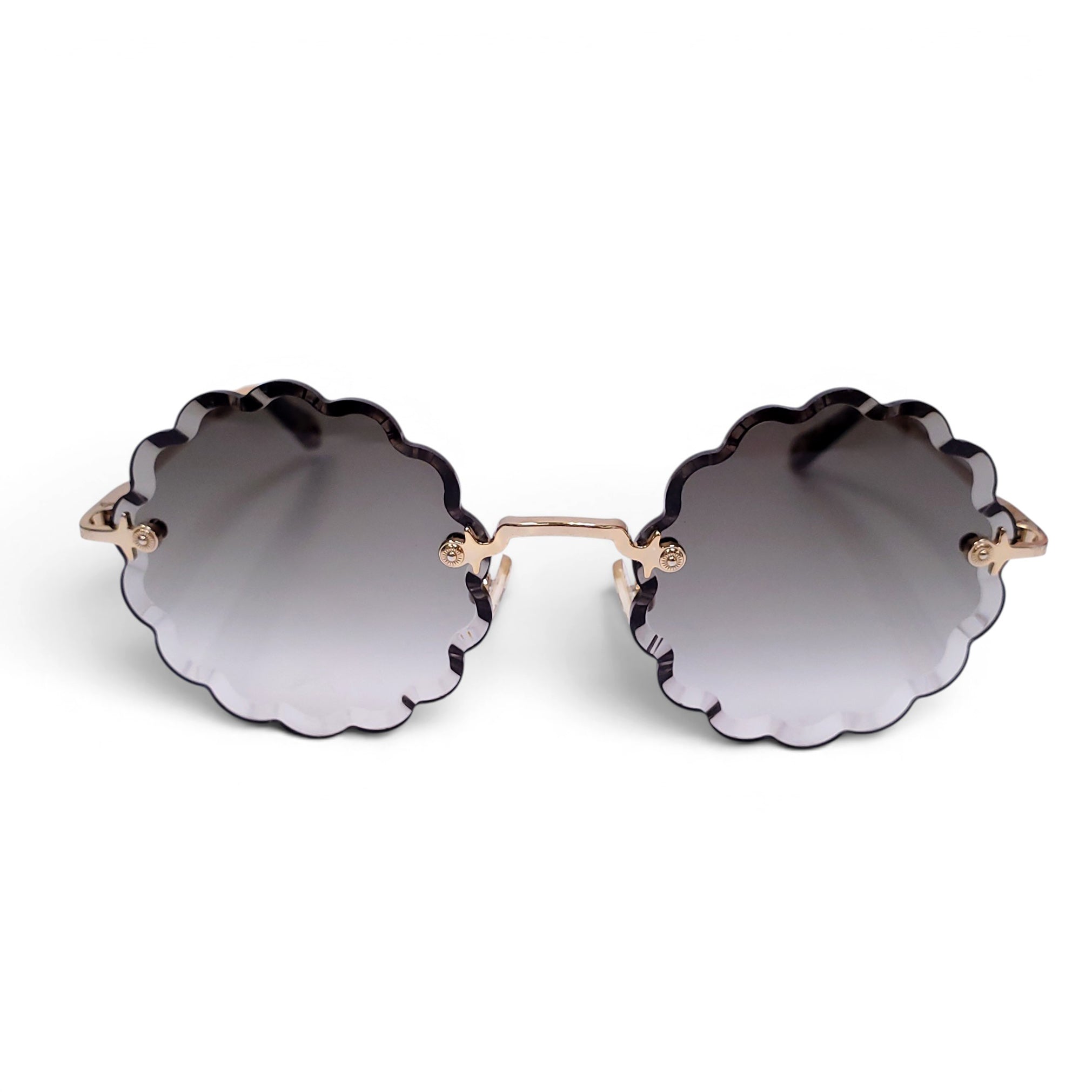 CHLOÉ ROUND SCALLOPED SUNGLASSES