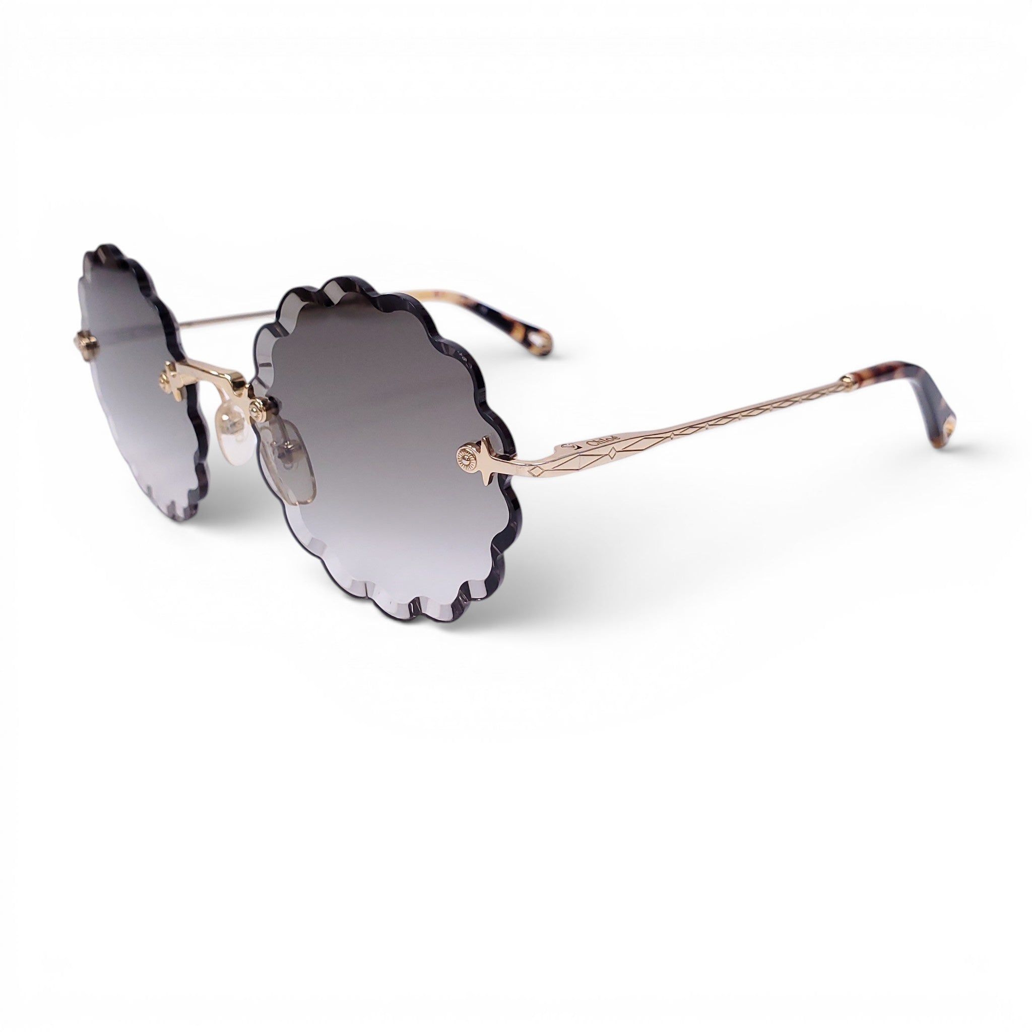 CHLOÉ ROUND SCALLOPED SUNGLASSES
