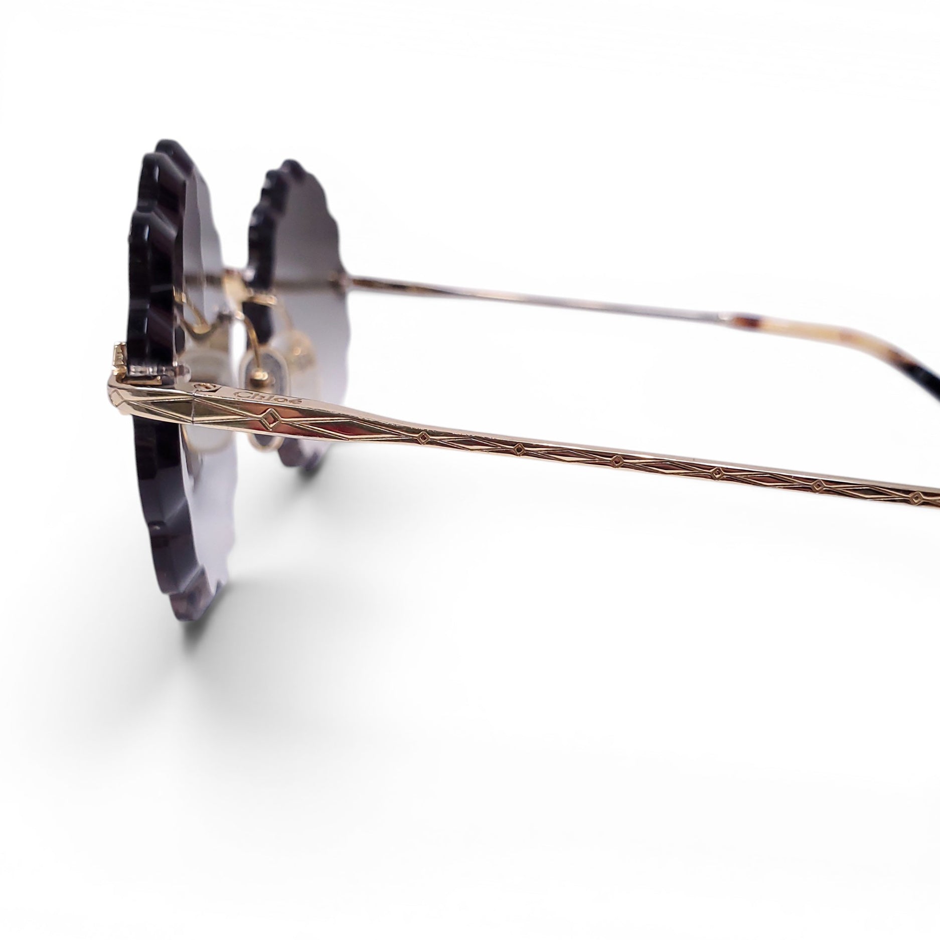 CHLOÉ ROUND SCALLOPED SUNGLASSES