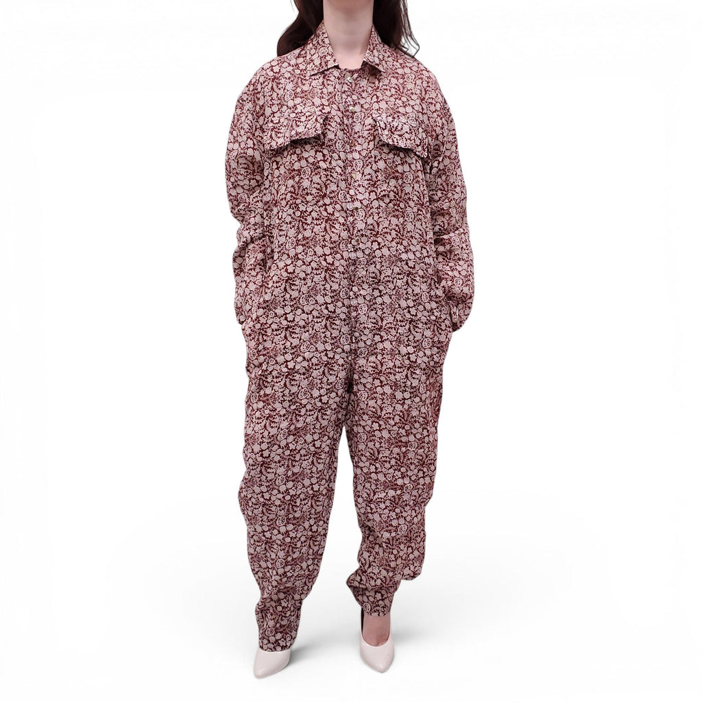 YVONNE S RED PATTERNED JUMPSUIT - SIZE L