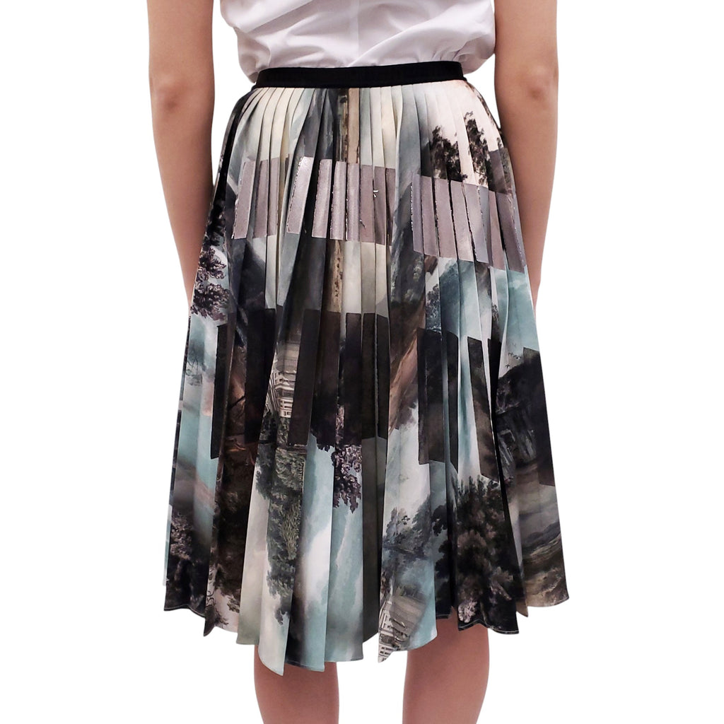 ANTONIO MARRAS TEAL PLEATED SKIRT - SIZE 38