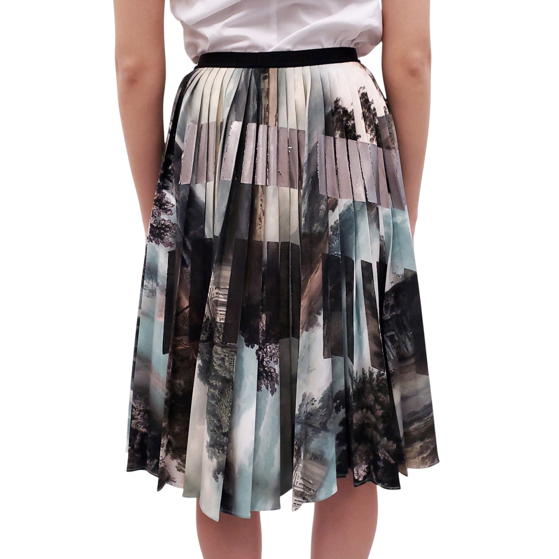 ANTONIO MARRAS TEAL PLEATED SKIRT - SIZE 38