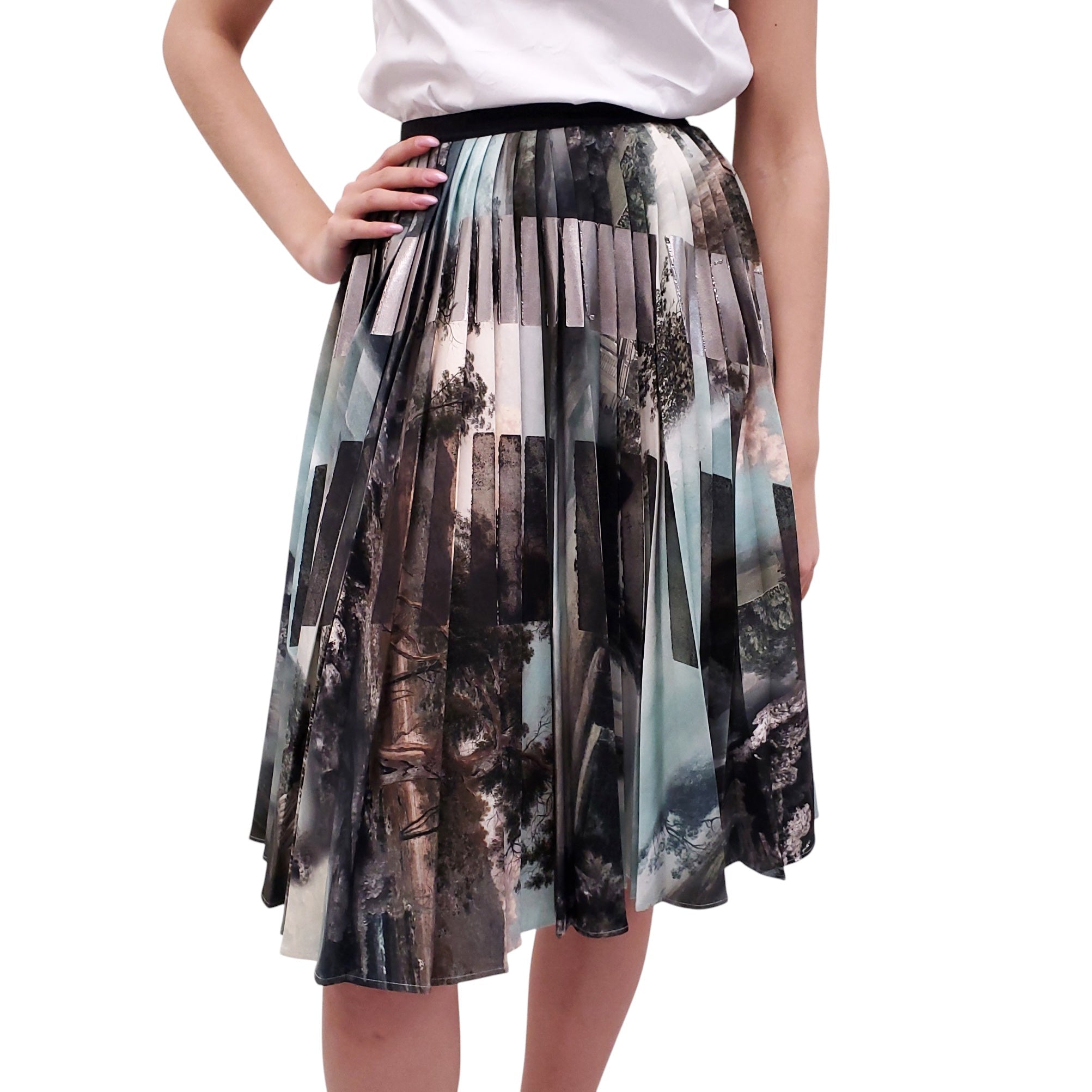 ANTONIO MARRAS TEAL PLEATED SKIRT - SIZE 38