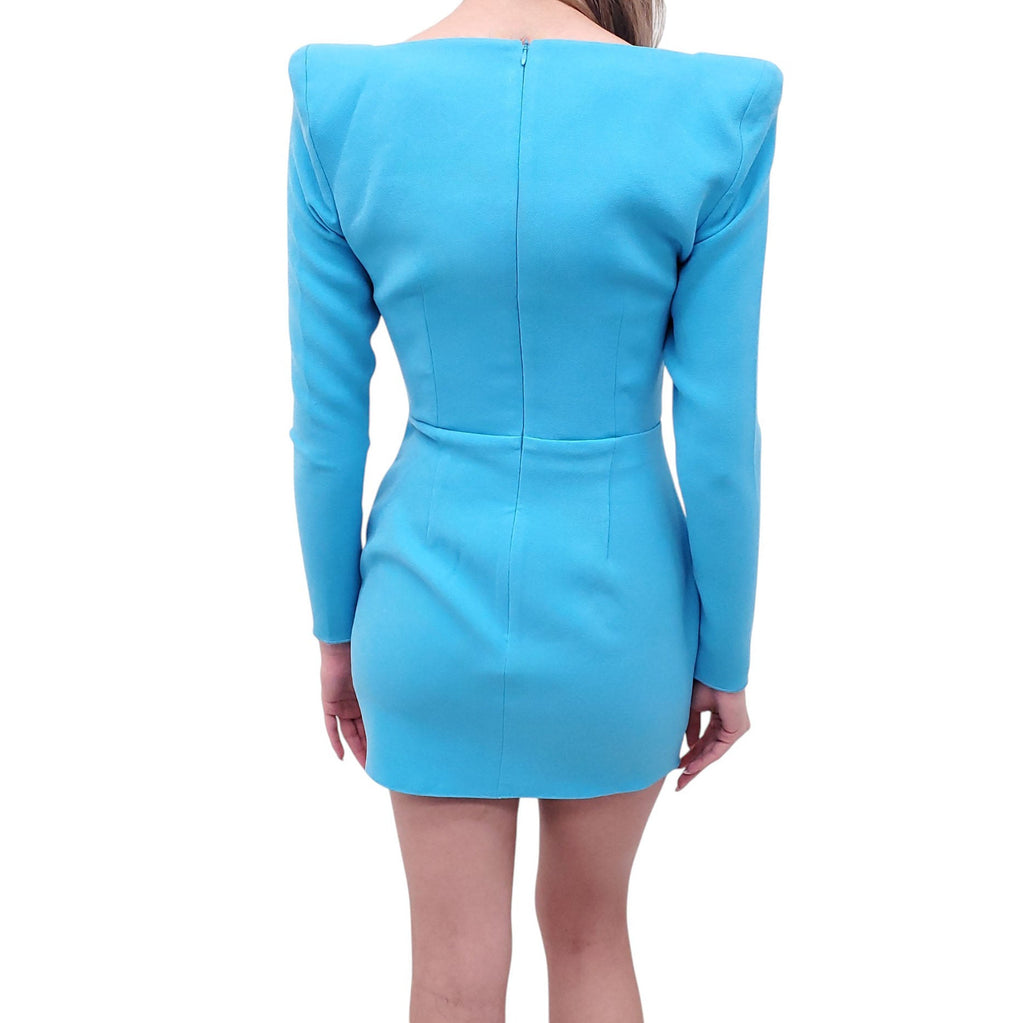 ALEX PERRY LIGHT BLUE STRETCH CREPE SWEETHEART DRESS - SIZE 6