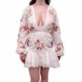 HEMANT & NANDITA WHITE EMBROIDERED EYELET DRESS - SIZE S