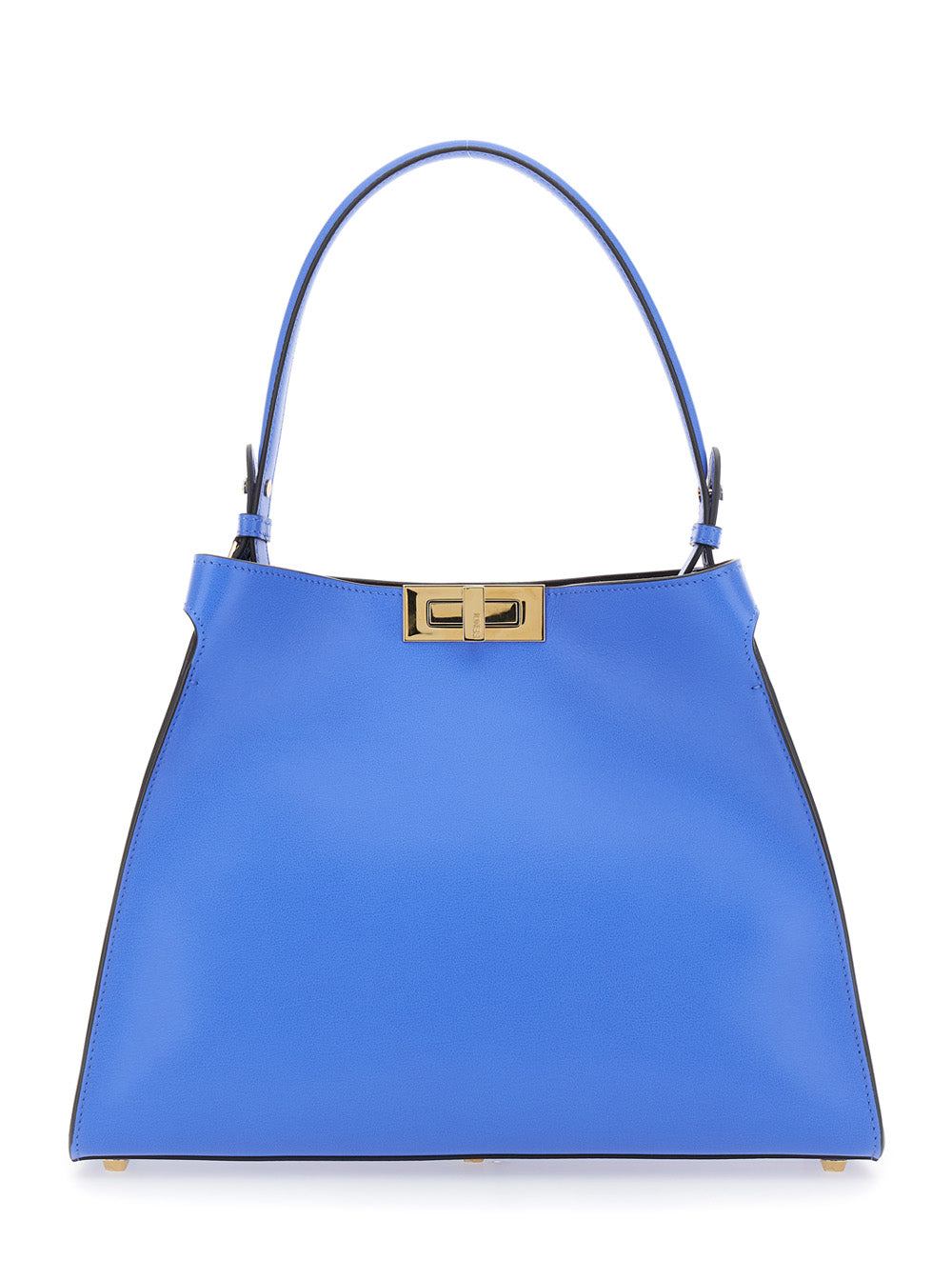 Fendi Women 'Fendi Way' Blue Handbag With Removable Handle And Turn Lock In Leather For Women