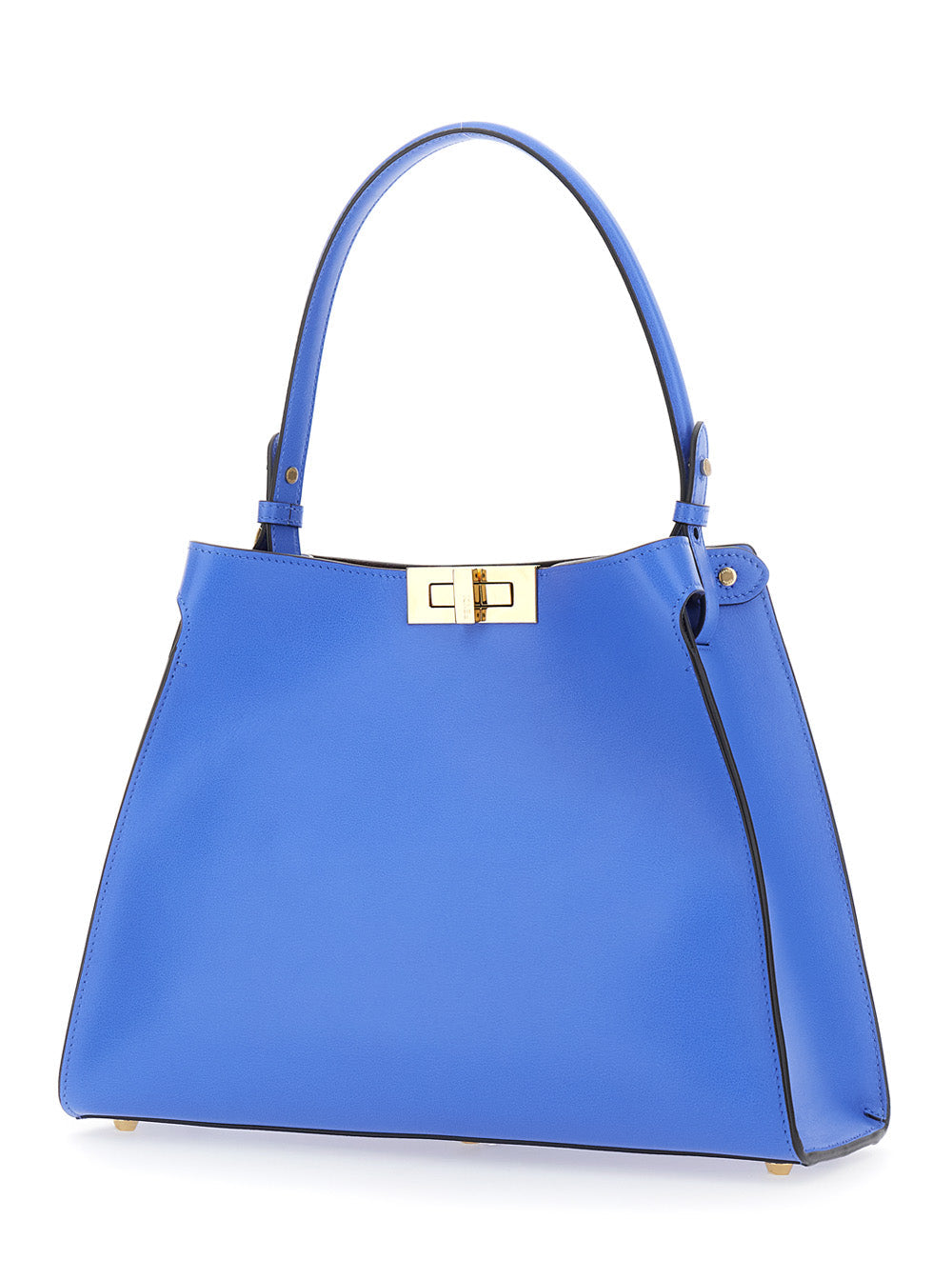 Fendi Women 'Fendi Way' Blue Handbag With Removable Handle And Turn Lock In Leather For Women
