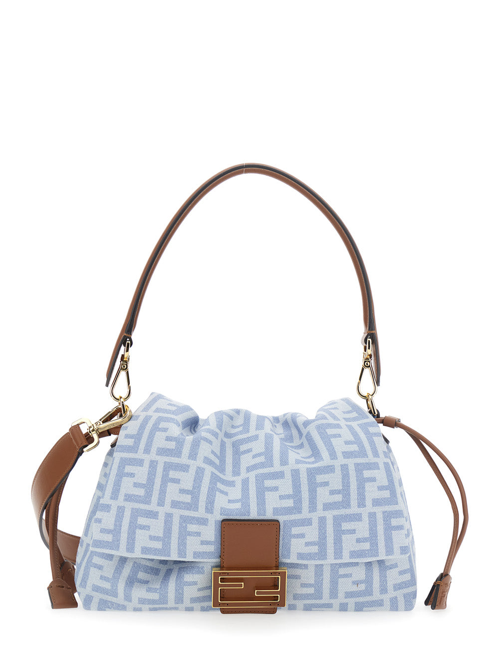 Fendi Women Mamma Baguette  Denim Ff/Vit.G