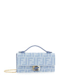 Fendi Women 'Continental' Light Blue Crossbody Bag With Ff All-Over Motif In Denim For Women
