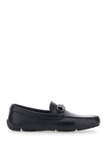 Ferragamo Men 'Sunsay' Black Loafers With Gancini Plaque On The Front In Leather For Men
