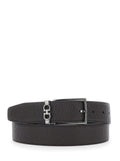 Ferragamo Men Brown Reversible Belt With Gancini Buckle In Grained Leather Men