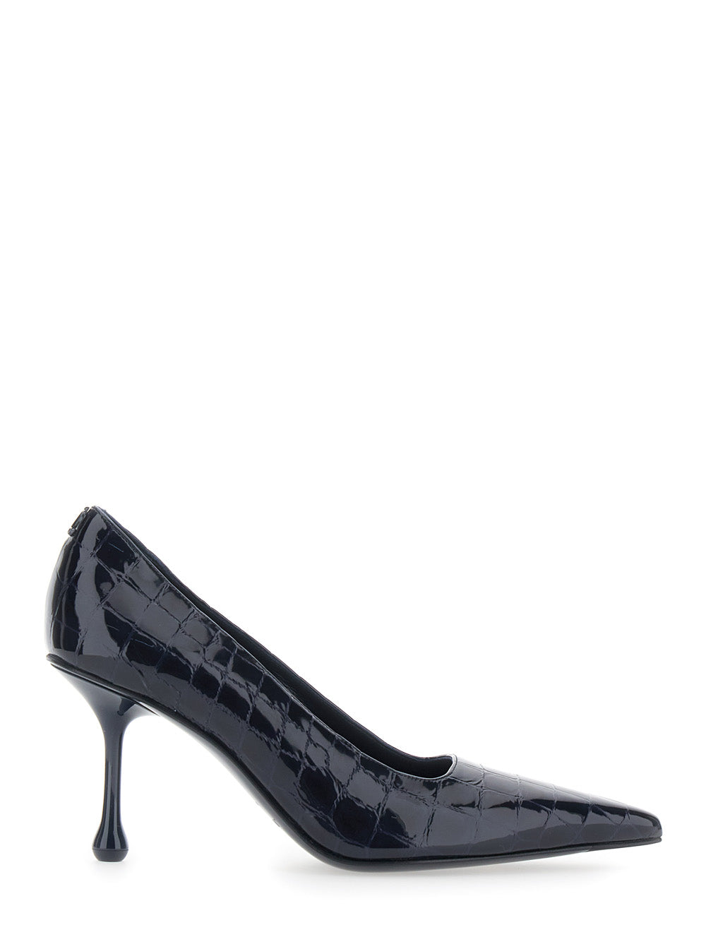 Jimmy Choo Women 'Ixia' Blue Pumps With Pointed Design In Crocodile-Effect Leather For Women