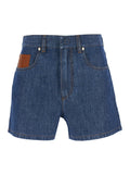Fendi Women Chambray Denim Shorts