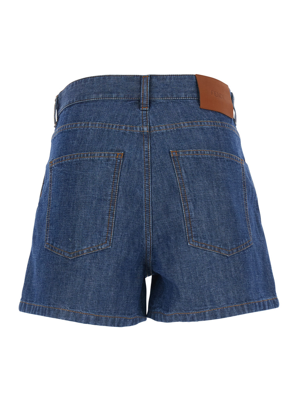 Fendi Women Chambray Denim Shorts
