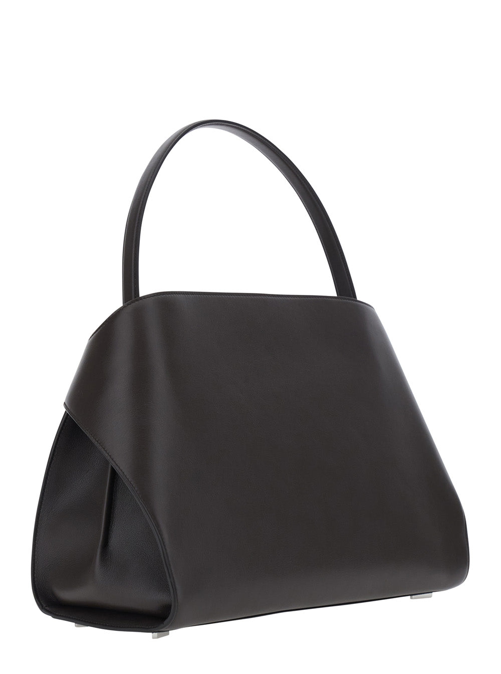 Ferragamo Women 'Hug Media' Black Handbag With Logo And Gancini Buckles In Leather For Women
