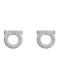 Ferragamo Women Silver-Colored Earrings With Gancini Design And Butterfly Clasp In Brass For Women