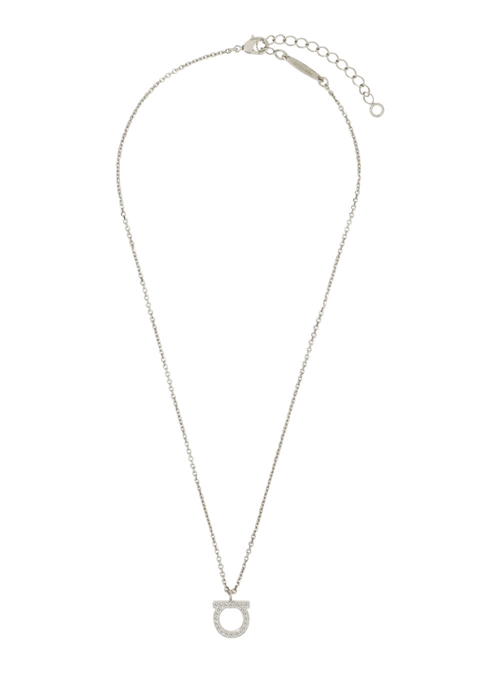 Ferragamo Women Silver-Colored Necklace With Gancini Pendant In Brass For Women