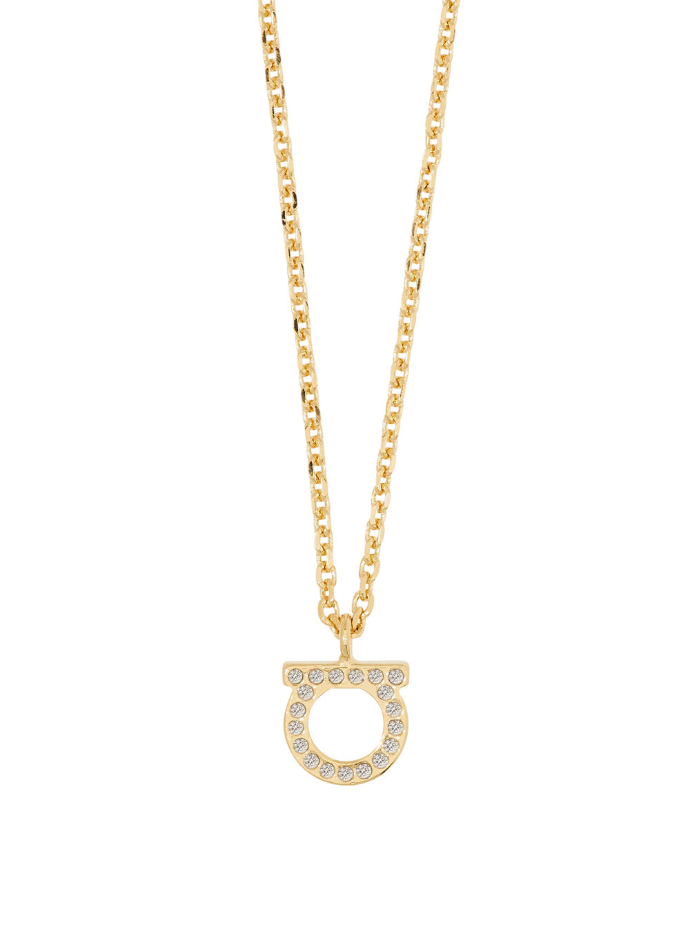 Ferragamo Women Gold-Colored Necklace With Gancini Pendant In Brass For Women