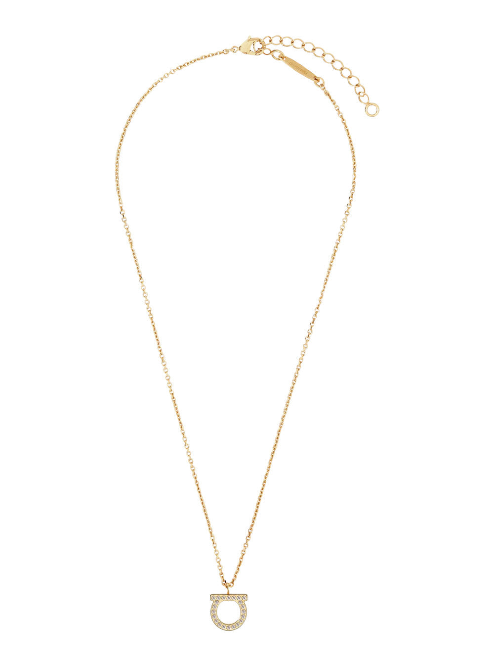 Ferragamo Women Gold-Colored Necklace With Gancini Pendant In Brass For Women