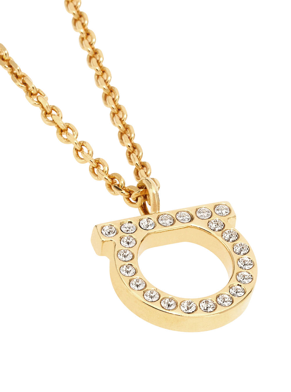 Ferragamo Women Gold-Colored Necklace With Gancini Pendant In Brass For Women