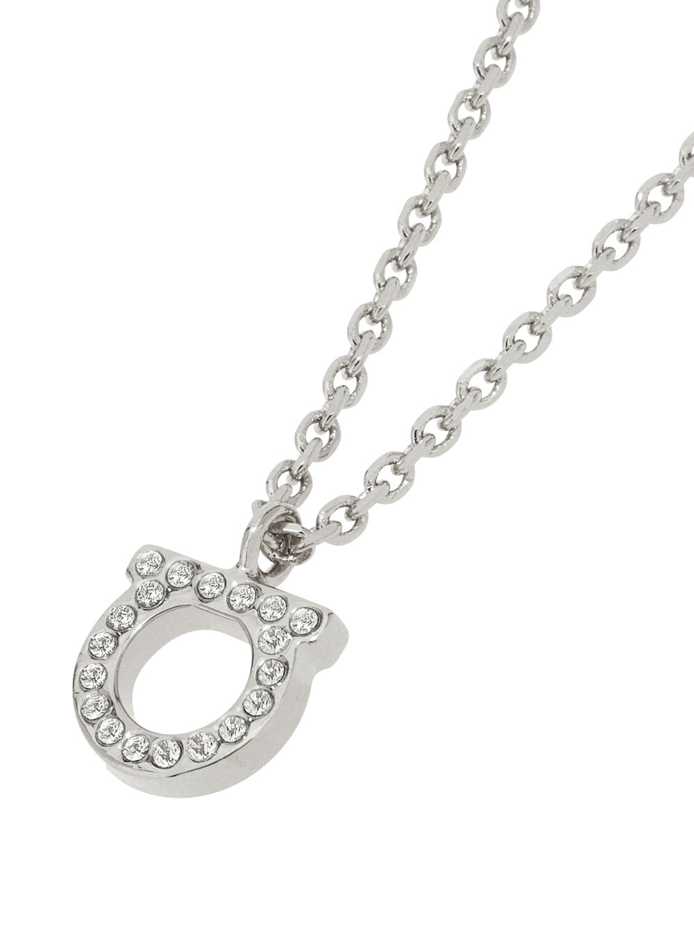 Ferragamo Women Silver-Colored Necklace With Gancini Pendant In Brass For Women