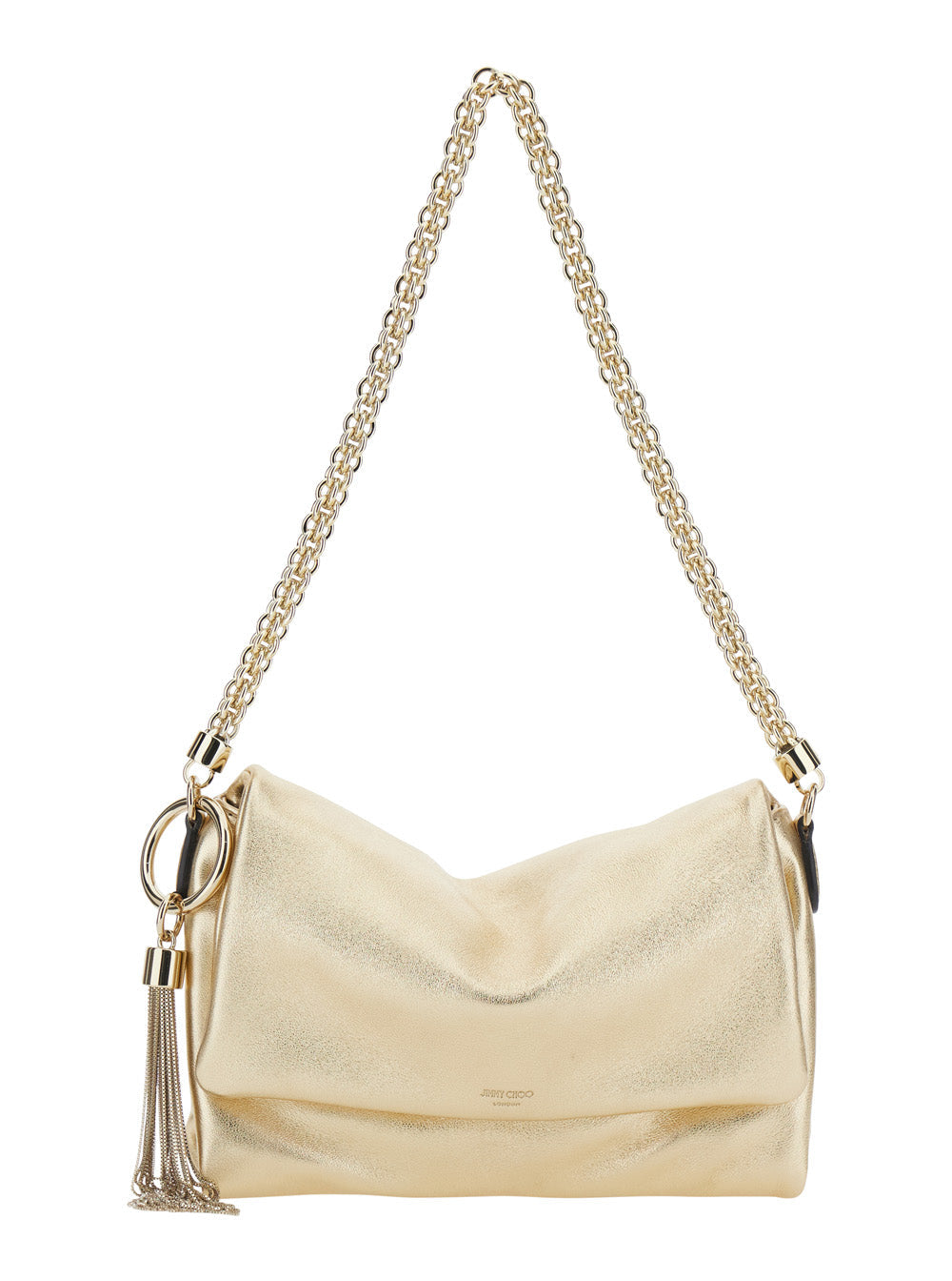 Jimmy Choo Women 'Callie' Gold Colored Mini Bag With Chain Strap And Logo On Front In Leather Blend For Women