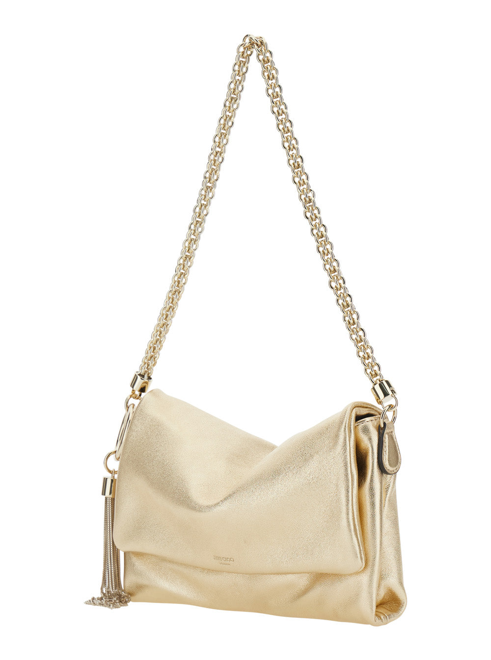 Jimmy Choo Women 'Callie' Gold Colored Mini Bag With Chain Strap And Logo On Front In Leather Blend For Women