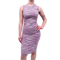MISSONI PURPLE AND BLUE STRIPED COTTON SLEEVELESS MAXI DRESS - SIZE 36