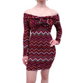 MISSONI BURGUNDY CHEVRON PATTERNED DRESS - SIZE 40