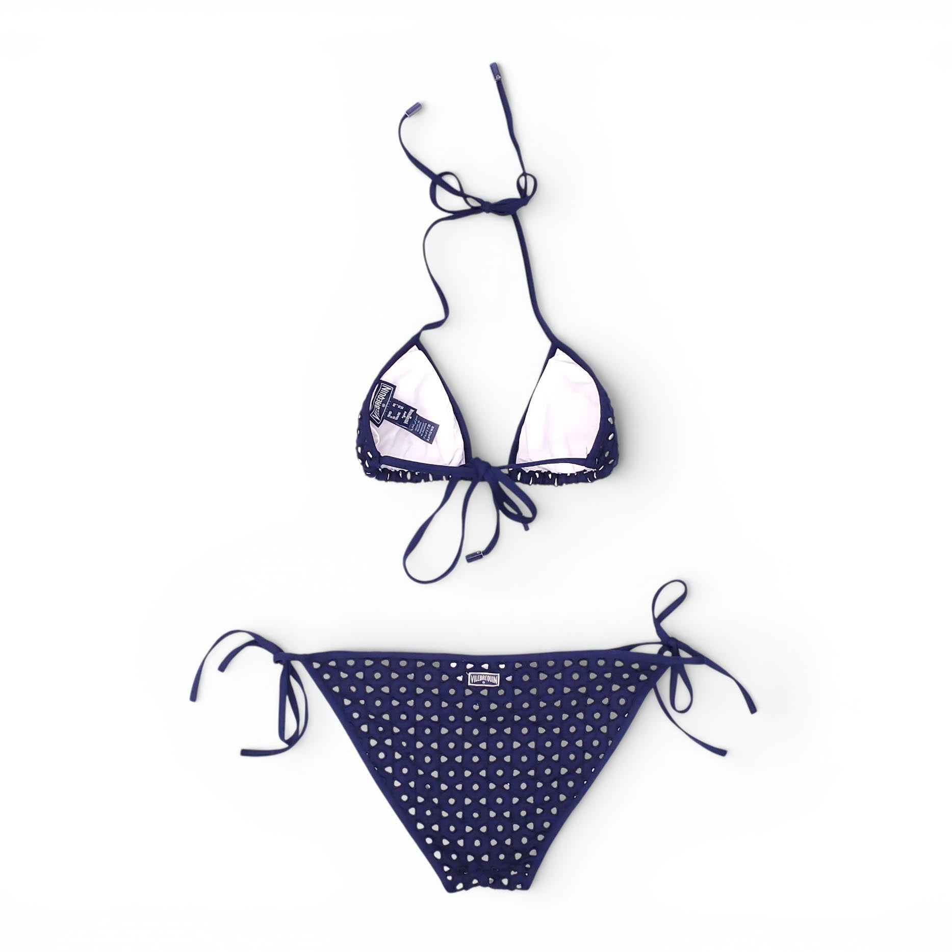 VILEBREQUIN BLUE & WHITE PATTERNED BIKINI - SIZE 32