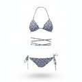 BURBERRY BLUE AND WHITE PATTERNED BIKINI - SIZE S