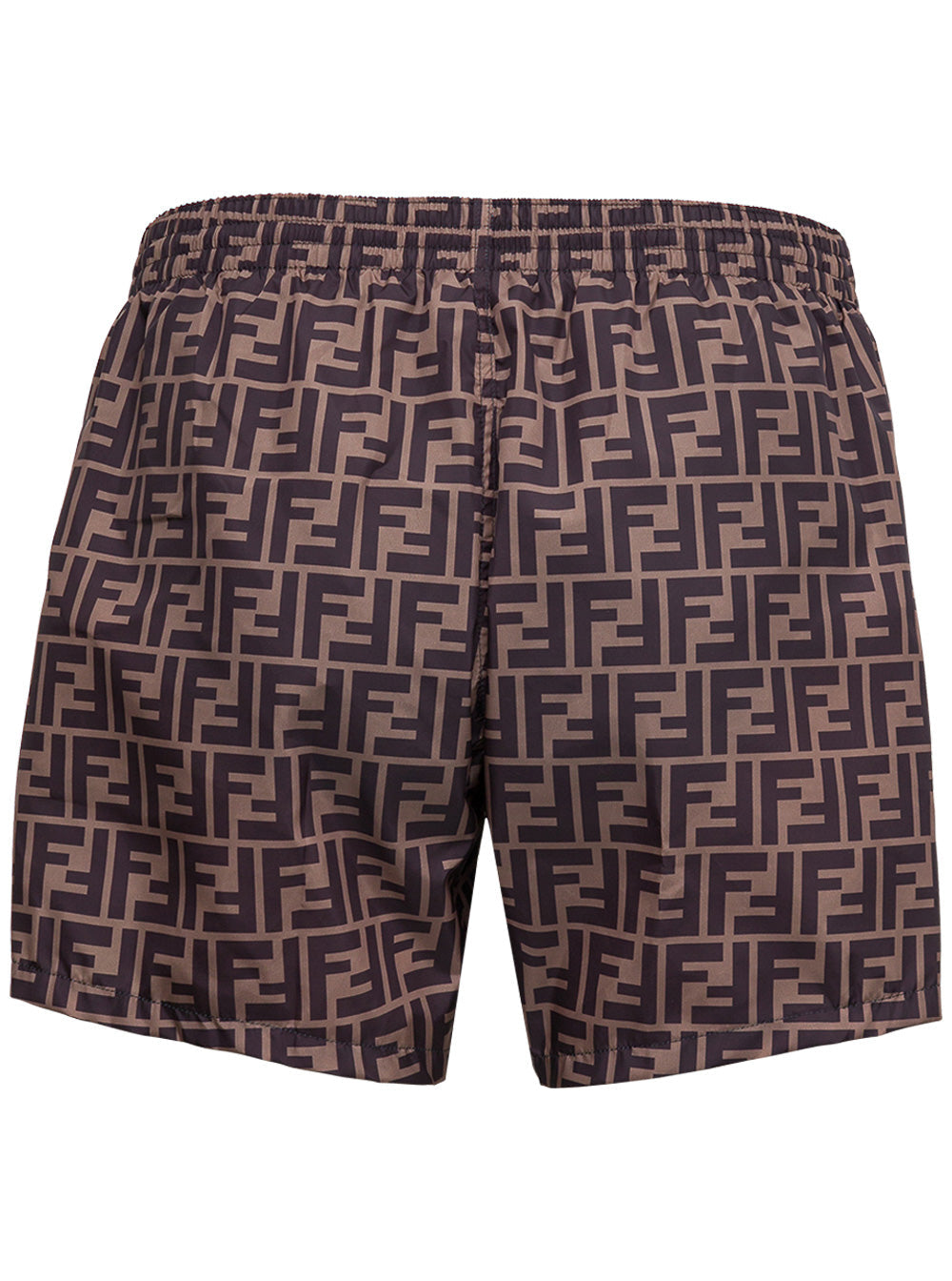 Fendi Men Ff Fabric Brown Swim Shorts For Men
