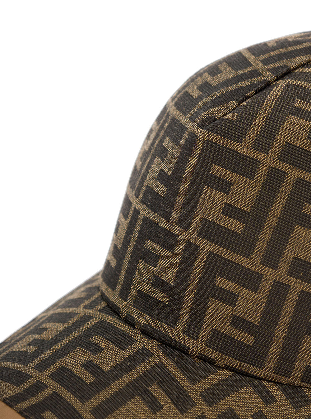 Fendi Men Baseball Hat With Ff All-Over Motif In Cotton Blend Brown Men