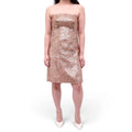 KAUFMANFRANCO GOLD SEQUIN STRAPLESS DRESS - SIZE 6
