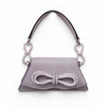 MACH & MACH SILVER SPARKLY BOW MINI BAG