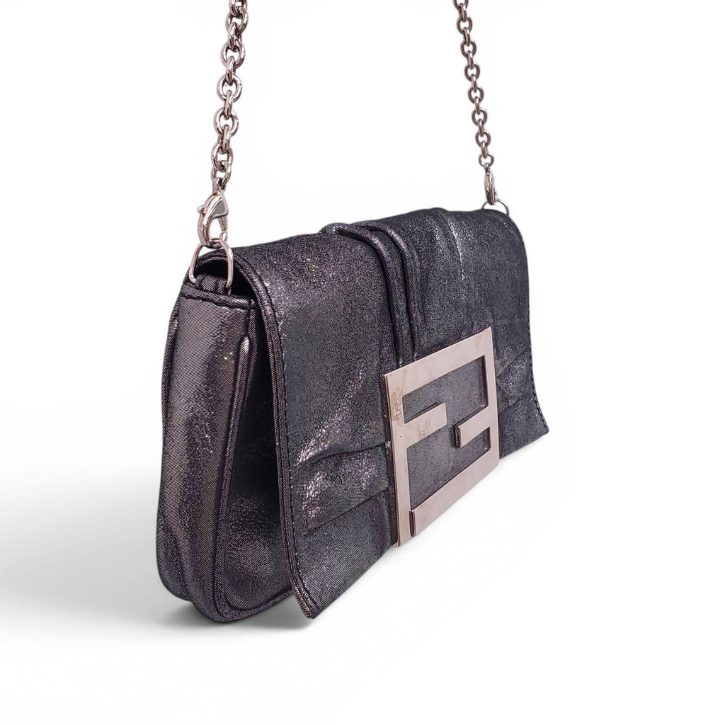 FENDI SILVER 'MIA' POUCHETTE BAG