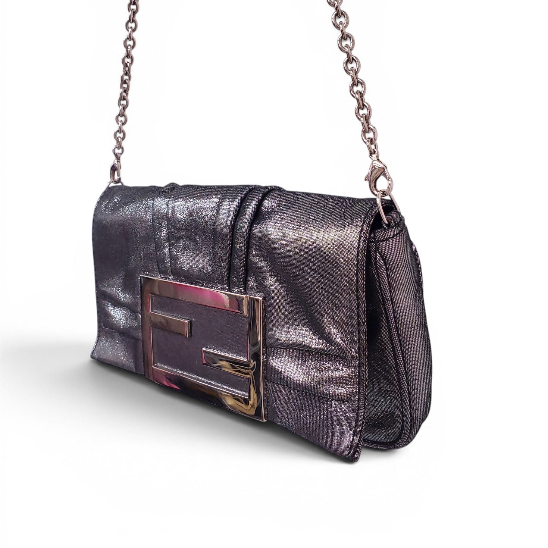 FENDI SILVER 'MIA' POUCHETTE BAG