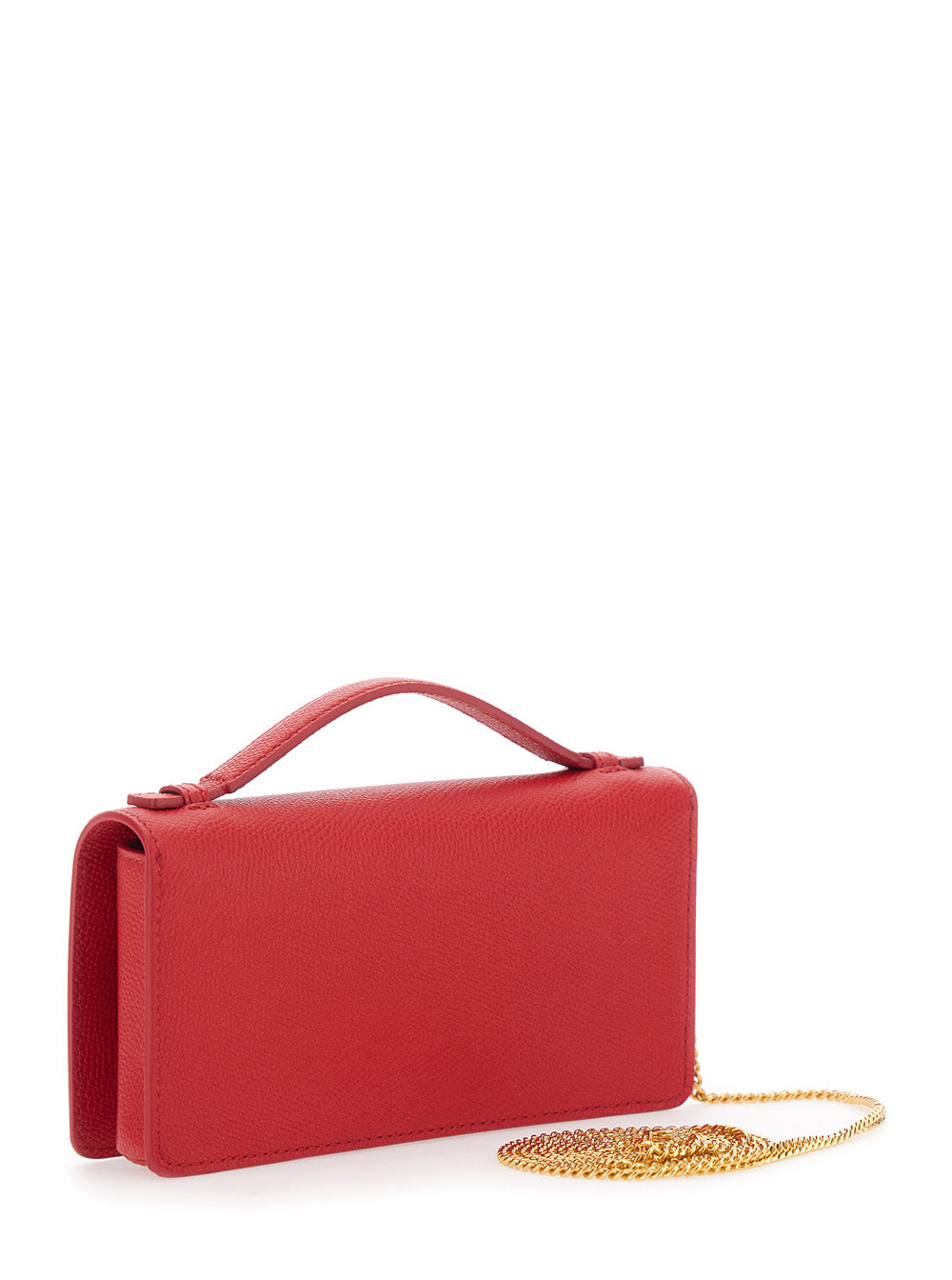 Valentino Garavani Women Wallet W/Strap | Vlogo Signature | Vit. Soft Grain/A.Brass Logo