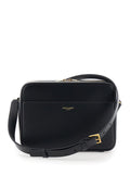 Saint Laurent Men Black Crossbody Bag With Adjustable And Removable Strap And Logo Lettering On The Front In Smooth Leather For Men