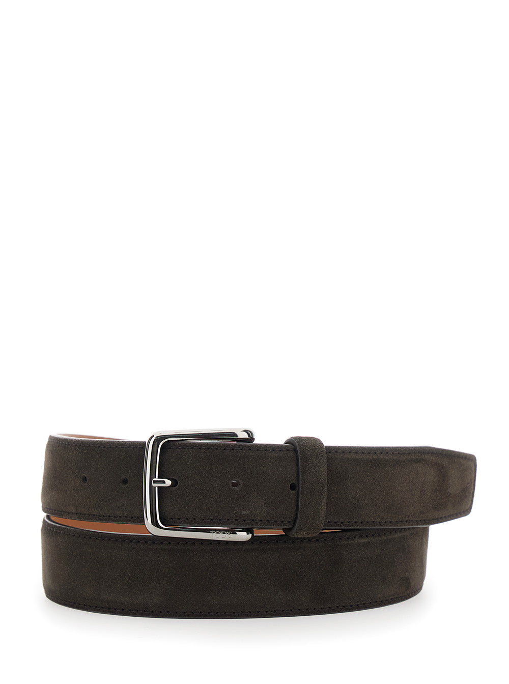 Tod's Men Suede Belt With Elegant Details Brown For Men